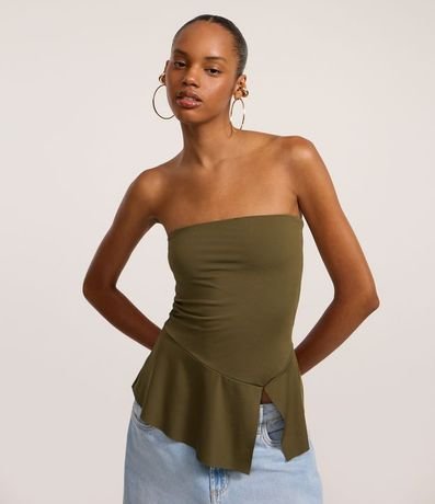 Blusa Sin Manga con Escote Corazón y Volados