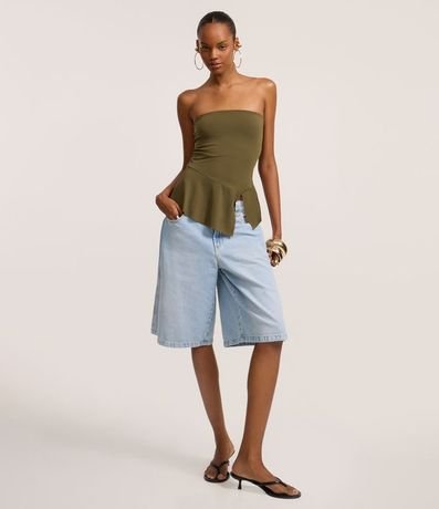 Blusa Sin Manga con Escote Corazón y Volados 2