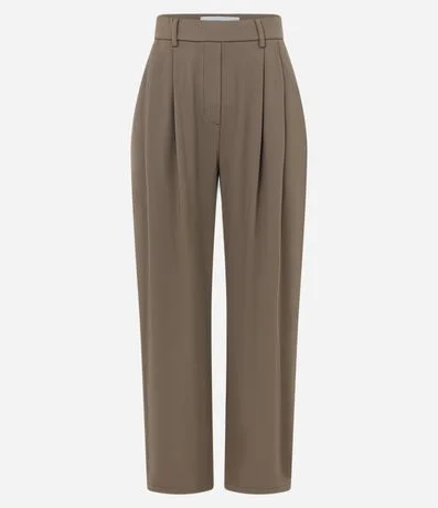 Pantalón Sastre en Microfibra con Pliegues Delanteros