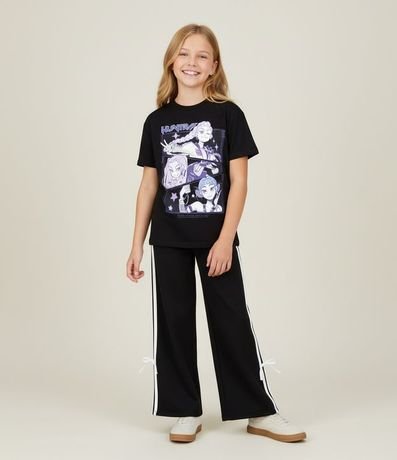 Remera Infantil Oversized con Estampa Guerreras del k-pop - Talle 5 a 16 años