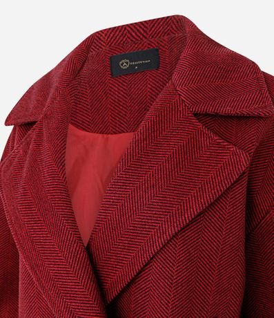 Abrigo Regular con Cuello Blazer y Estampa Espiga 2