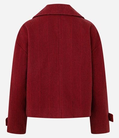 Abrigo Regular con Cuello Blazer y Estampa Espiga 3