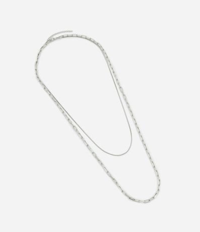 Collar Doble Liso y Cadena en Metal 2