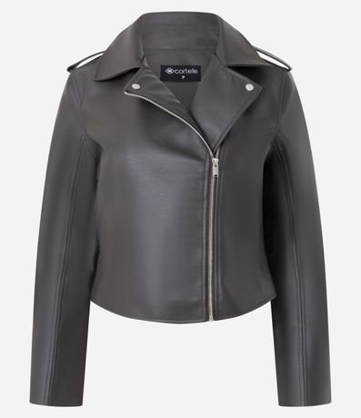 Campera Leve en PU Estilo Biker con Cremallera 5