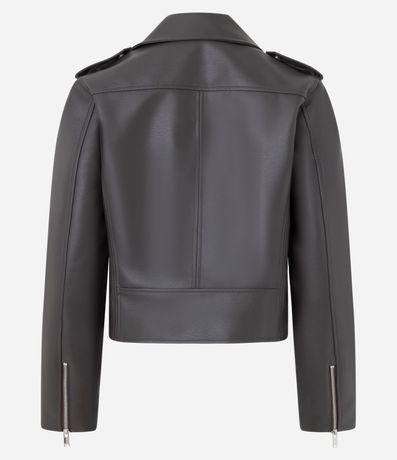 Campera Leve en PU Estilo Biker con Cremallera 6