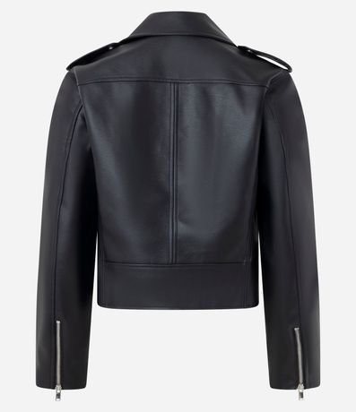 Campera Leve en PU Estilo Biker con Cremallera 6
