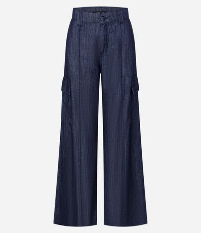 Pantalón Wide Leg en Jeans con Cintura Mediana y Bolsillos Cargo 5