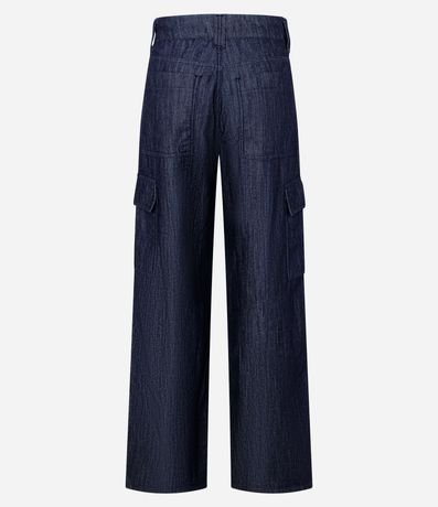 Pantalón Wide Leg en Jeans con Cintura Mediana y Bolsillos Cargo 6