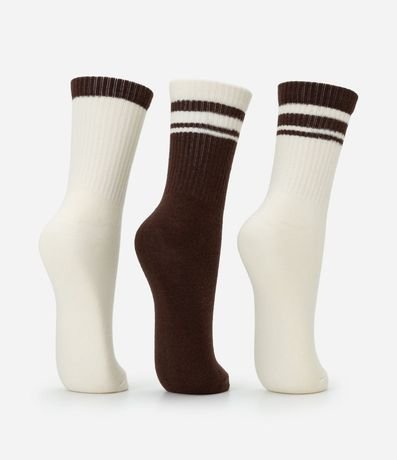 Kit 03 Medias Caña Larga Deportivas en Algodón 3