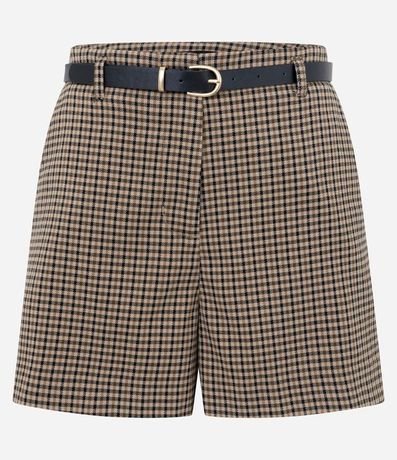 Short Sastre con estampa Pied de Poule y Cinturón 6
