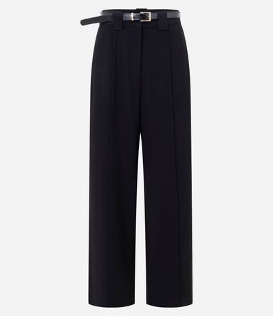 Pantalón Wide Leg Sastrería con Pliegues Delanteros y Cinturón 5