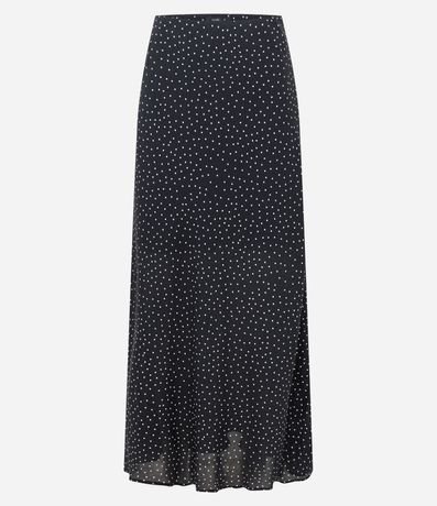 Pollera Recta Midi en Crepé con Estampado de Lunares 5