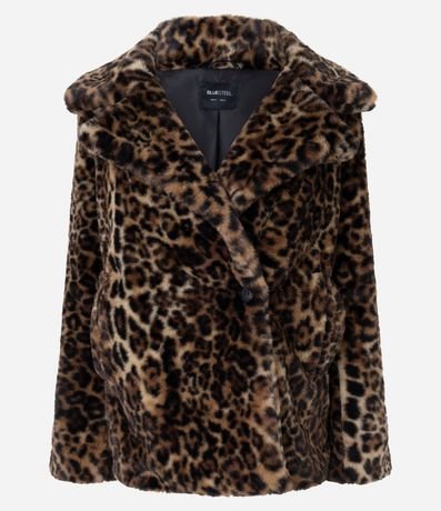 Campera Corta Animal Print con Pelo Sintético 6