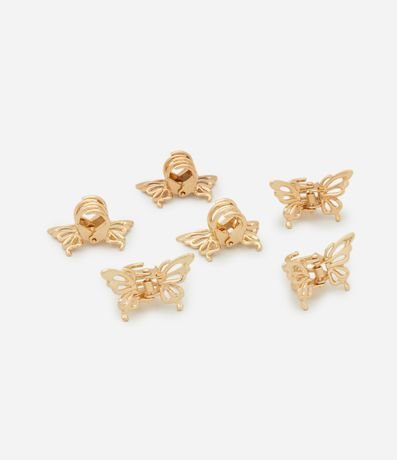 Kit 06 Mini Pinzas en Metal con Formato de Mariposa 2