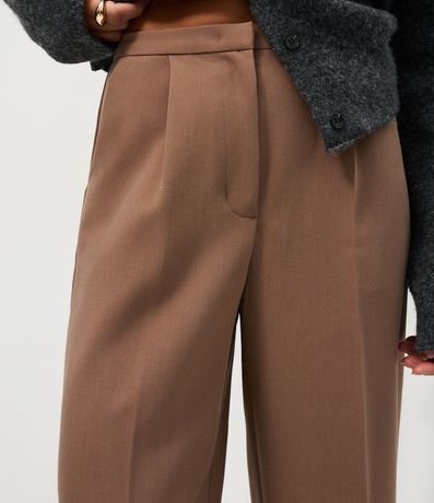 Pantalón Recto Sastre con Cintura Fina y Pliegues Delanteros 4