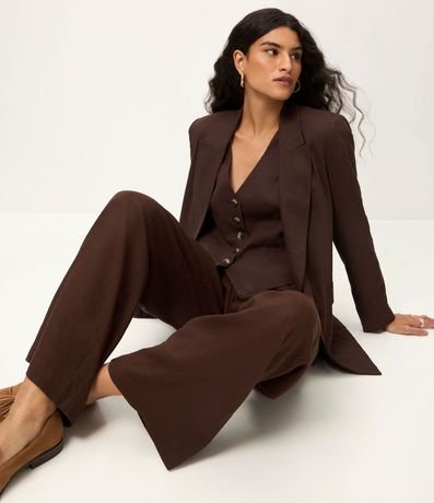 Pantalón Recto en Viscolino con Lazo Delantero 5