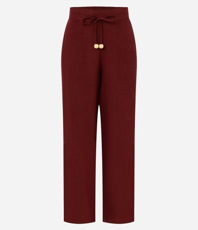 Pantalón Recto en Viscolino con Lazo Delantero 5
