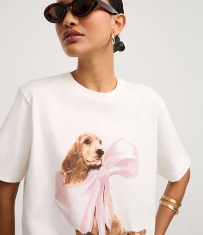 Remera en Algodón con Estampa de Perro de Lazo 3