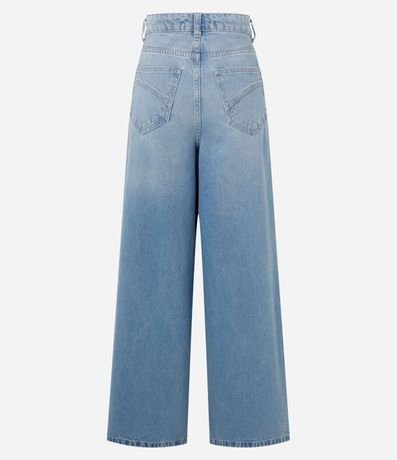 Pantalón Pantalona en Jeans con Cintura Alta y Detalle Charm 7