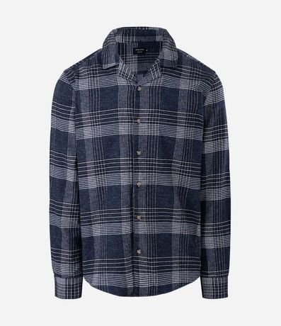 Camisa Regular en Franela con Estampado de Cuadros 4