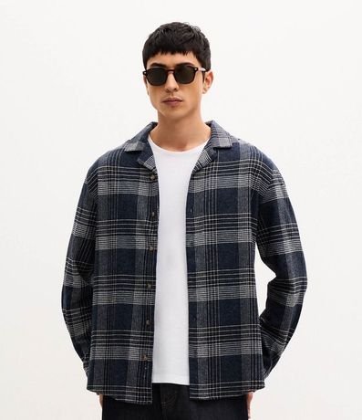 Camisa Regular en Franela con Estampado de Cuadros