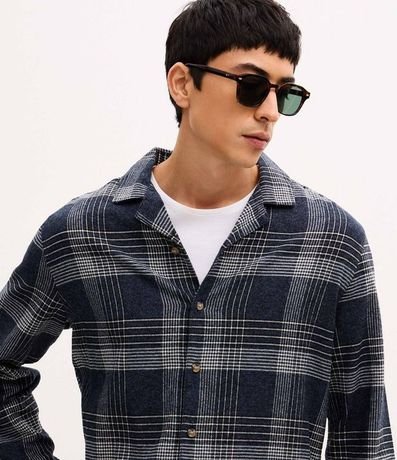 Camisa Regular en Franela con Estampado de Cuadros 3