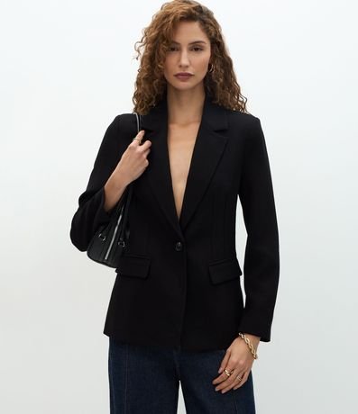 Blazer Sastrero de Silueta Reloj de Arena con Bolsillos 2