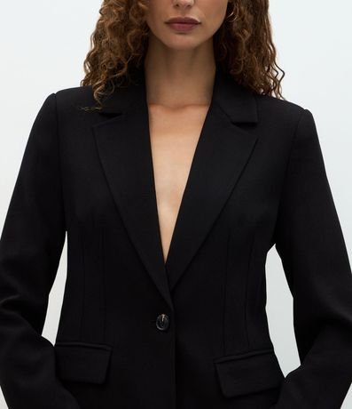 Blazer Sastrero de Silueta Reloj de Arena con Bolsillos 4