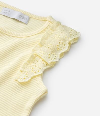 Musculosa Infantil en Rib con Volado en Broderie - Talle 1 a 5 años 5