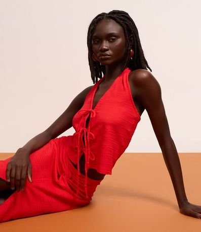 Blusa Frente Única con Amarraciones y Texturizada 5