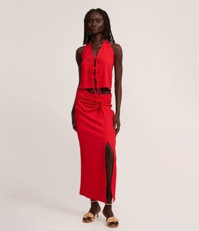 Blusa Frente Única con Amarraciones y Texturizada 2