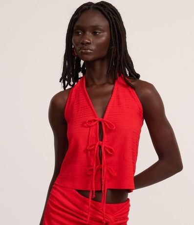 Blusa Frente Única con Amarraciones y Texturizada 3