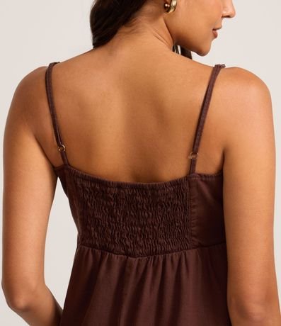 Vestido Midi en Sarga con Breteles Finos 4