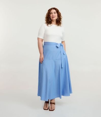 Vestido Midi en Algodón con Pollera Rayada Curve & Plus Size 3