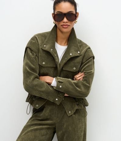 Champera de Terciopelo Cotelê con Sisa Desplazada y Tiradores