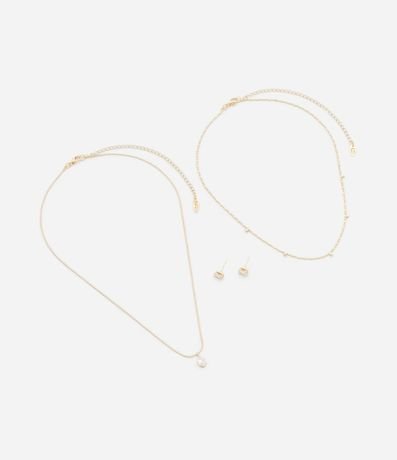 Conjunto de Collar Capas Cadenas Delicadas y Colgantes y Caravana Punto de Luz 2