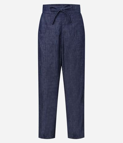 Pantalón Carrot Cintura Alta en Jeans con Amarre 5