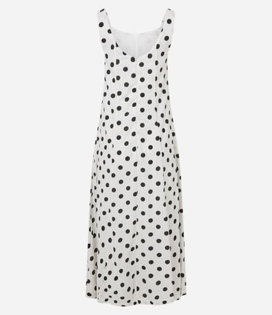 Vestido Evasê Midi en Viscolino con Estampa de Lunares 6