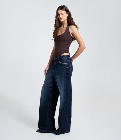 Pantalón de Jean Wide Leg con Cintura Baja