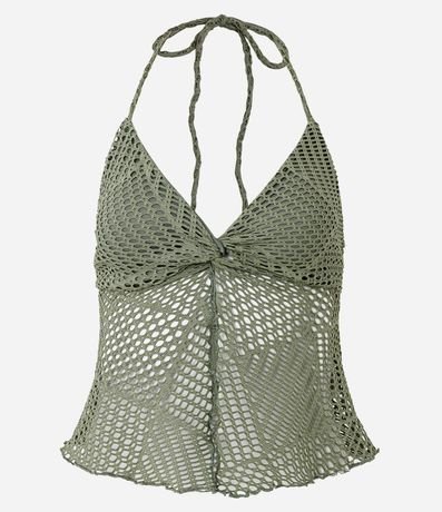 Blusa Frente Única Texturizada con Nudo y Abertura 6