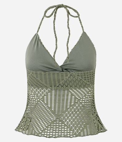 Blusa Frente Única Texturizada con Nudo y Abertura 8