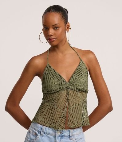 Blusa Frente Única Texturizada con Nudo y Abertura 2