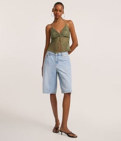 Blusa Frente Única Texturizada con Nudo y Abertura 3