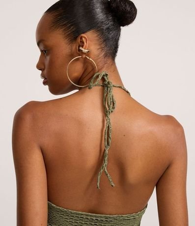 Blusa Frente Única Texturizada con Nudo y Abertura 4