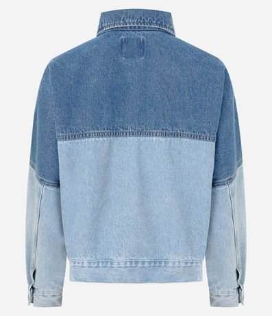Campera en Jeans con Recortes Bicolor Estructurados 6