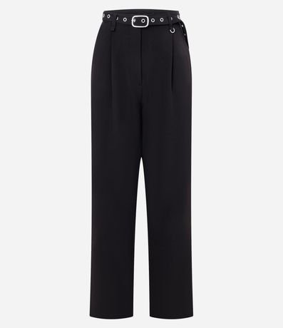 Pantalón Wide Leg Sastrería con Cinturón y Pliegues 5