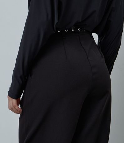 Pantalón Wide Leg Sastrería con Cinturón y Pliegues 4