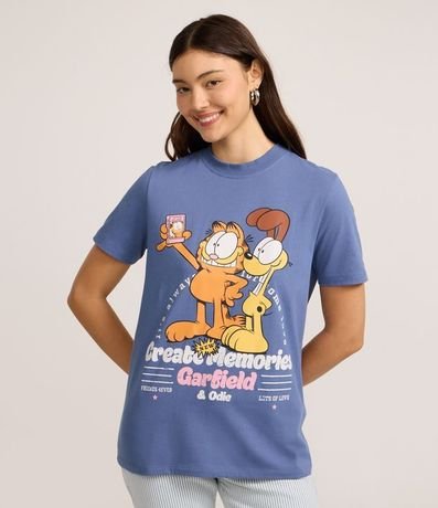 Remera T-shirt en Algodón con Garfield y Odie