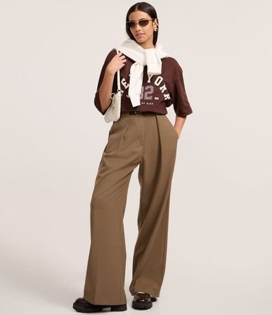 Remera Oversized en Algodón con Estampa Lettering New York 82 2