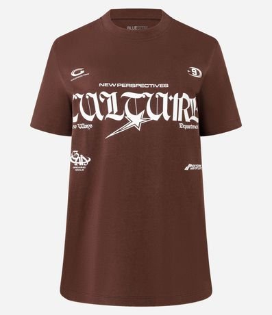 Remera T-shirt en Algodón con Estampa Lettering Culture 9 5